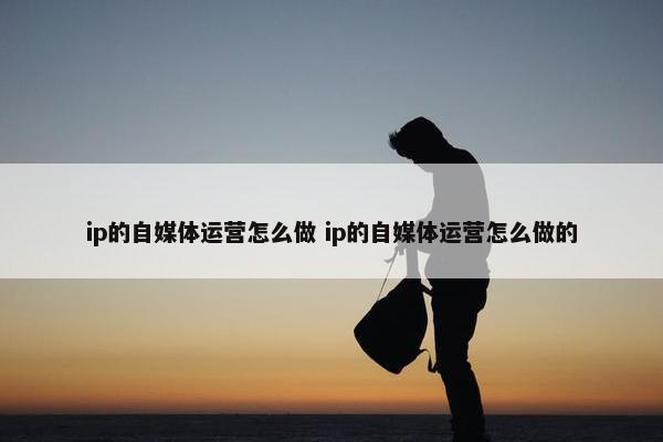 ip的自媒体运营怎么做 ip的自媒体运营怎么做的