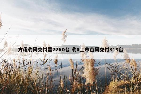 方程豹周交付量2260台 豹8上市首周交付818台