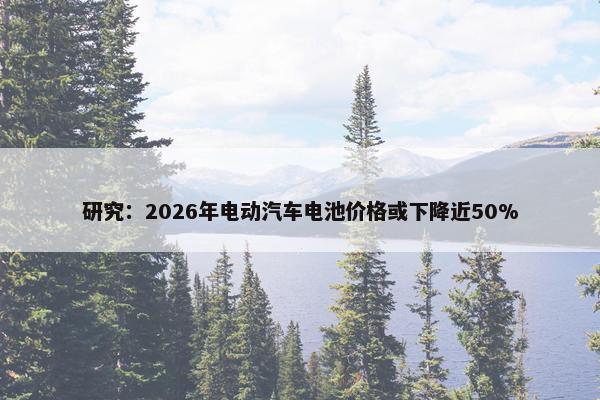 研究：2026年电动汽车电池价格或下降近50%