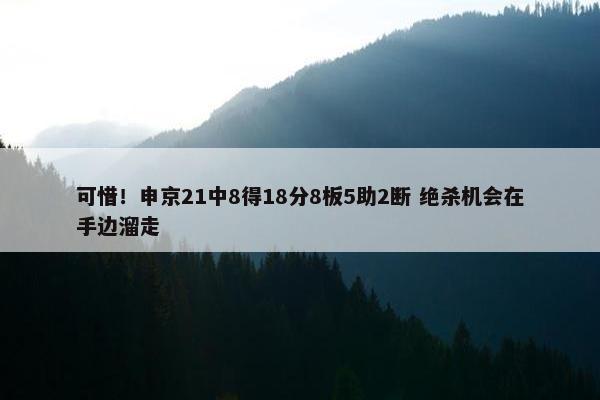 可惜！申京21中8得18分8板5助2断 绝杀机会在手边溜走