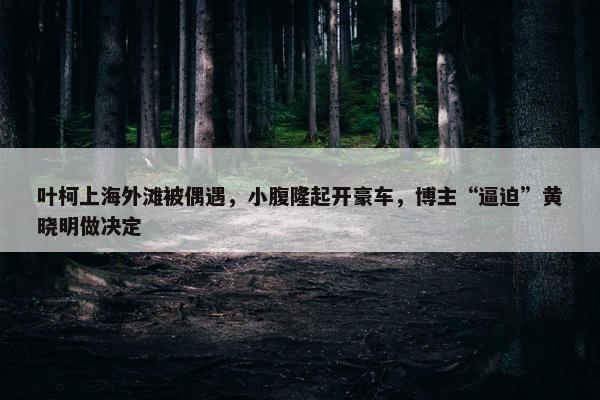 叶柯上海外滩被偶遇，小腹隆起开豪车，博主“逼迫”黄晓明做决定