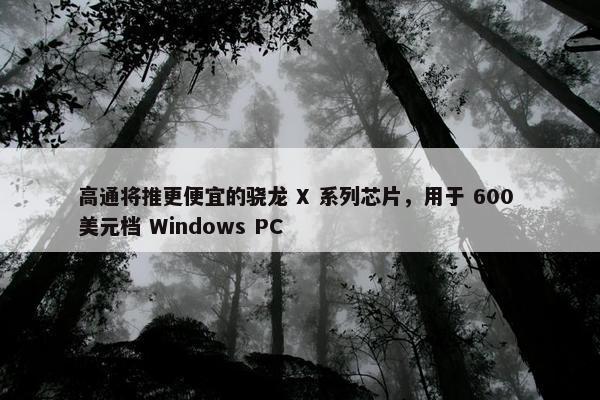 高通将推更便宜的骁龙 X 系列芯片，用于 600 美元档 Windows PC