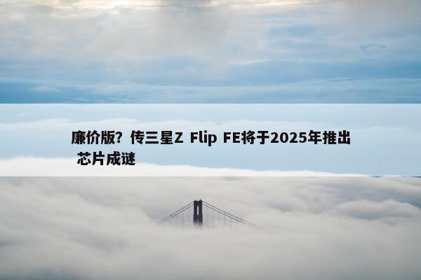 廉价版？传三星Z Flip FE将于2025年推出 芯片成谜