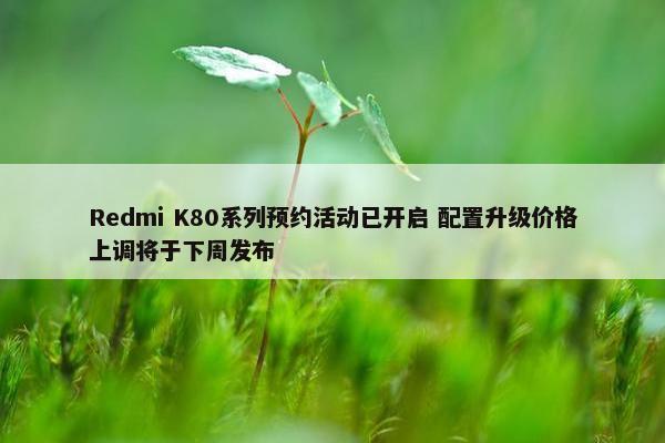 Redmi K80系列预约活动已开启 配置升级价格上调将于下周发布