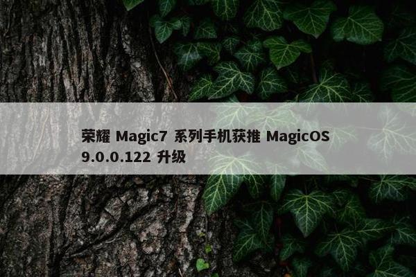 荣耀 Magic7 系列手机获推 MagicOS 9.0.0.122 升级