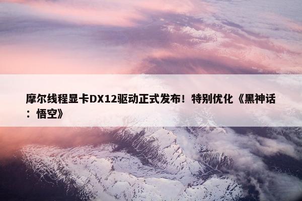 摩尔线程显卡DX12驱动正式发布！特别优化《黑神话：悟空》