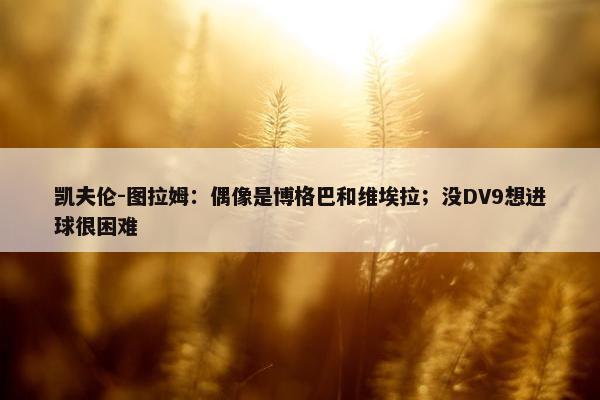 凯夫伦-图拉姆：偶像是博格巴和维埃拉；没DV9想进球很困难