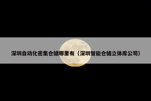 深圳自动化密集仓储哪里有（深圳智能仓储立体库公司）