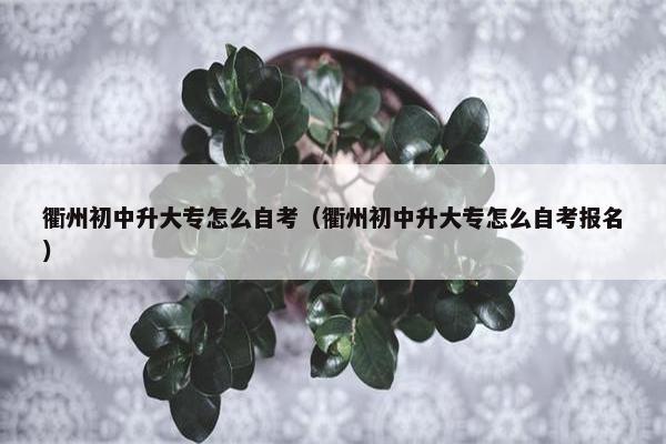 衢州初中升大专怎么自考（衢州初中升大专怎么自考报名）