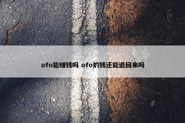 ofo能赚钱吗 ofo的钱还能退回来吗