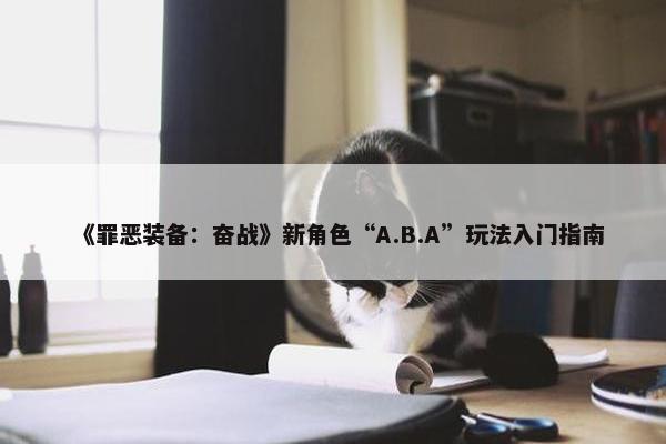 《罪恶装备：奋战》新角色“A.B.A”玩法入门指南