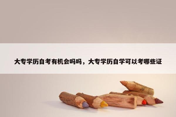 大专学历自考有机会吗吗，大专学历自学可以考哪些证