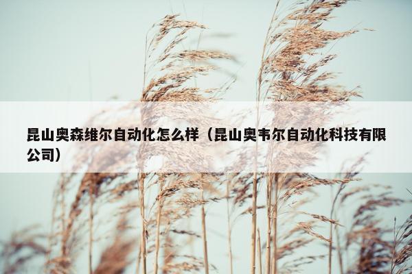 昆山奥森维尔自动化怎么样（昆山奥韦尔自动化科技有限公司）