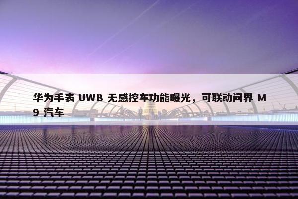华为手表 UWB 无感控车功能曝光，可联动问界 M9 汽车