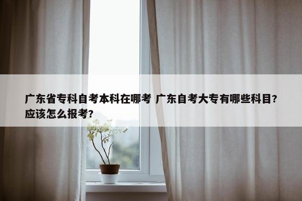 广东省专科自考本科在哪考 广东自考大专有哪些科目?应该怎么报考?