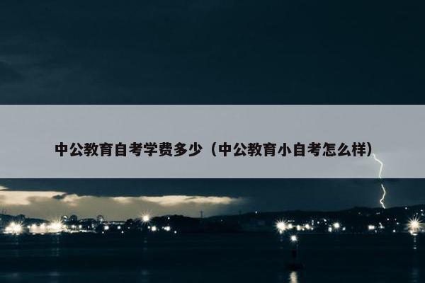 中公教育自考学费多少（中公教育小自考怎么样）