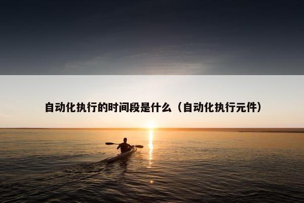 自动化执行的时间段是什么（自动化执行元件）