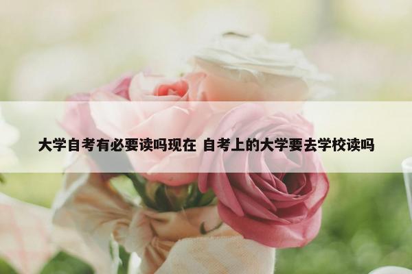 大学自考有必要读吗现在 自考上的大学要去学校读吗