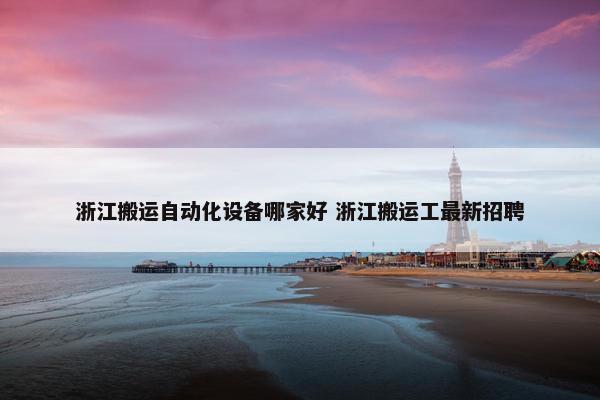 浙江搬运自动化设备哪家好 浙江搬运工最新招聘