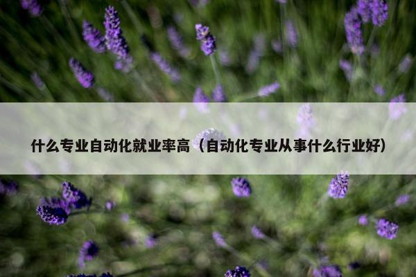 什么专业自动化就业率高（自动化专业从事什么行业好）