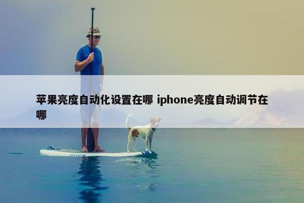 苹果亮度自动化设置在哪 iphone亮度自动调节在哪