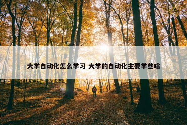 大学自动化怎么学习 大学的自动化主要学些啥