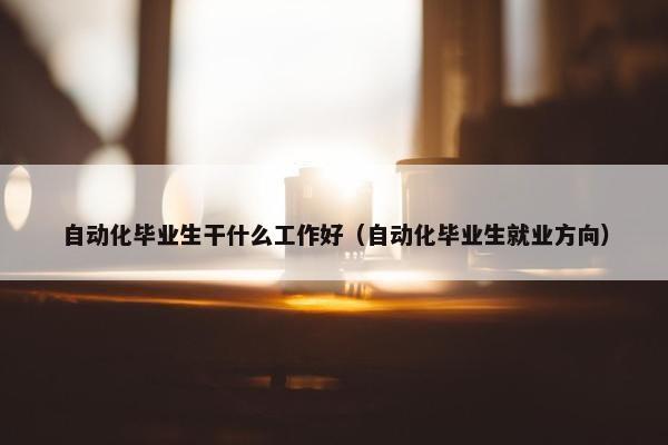 自动化毕业生干什么工作好（自动化毕业生就业方向）