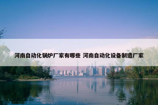 河南自动化锅炉厂家有哪些 河南自动化设备制造厂家