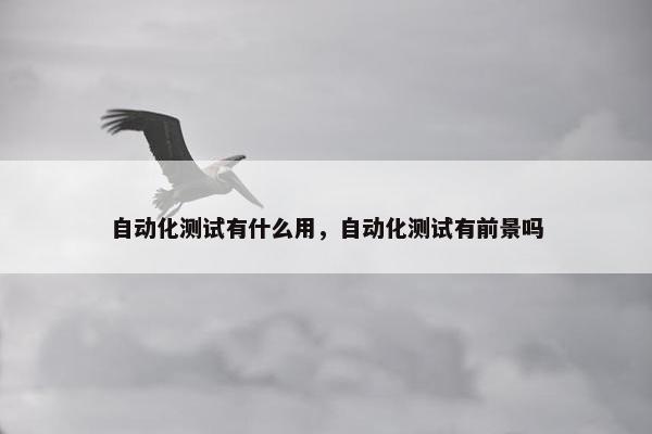 自动化测试有什么用，自动化测试有前景吗