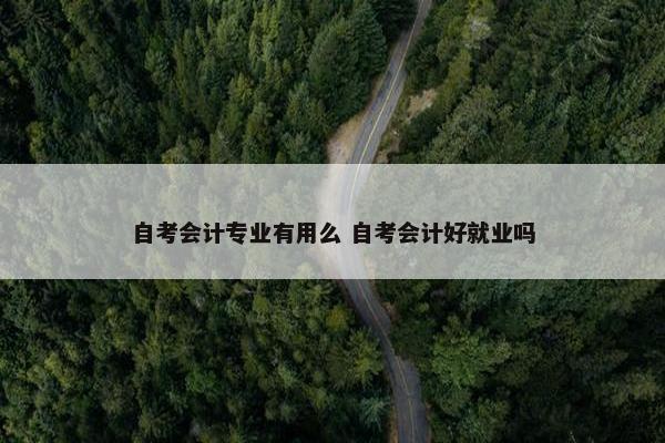 自考会计专业有用么 自考会计好就业吗