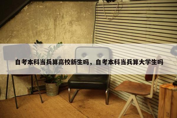 自考本科当兵算高校新生吗，自考本科当兵算大学生吗