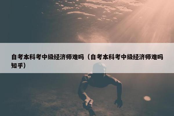 自考本科考中级经济师难吗（自考本科考中级经济师难吗知乎）