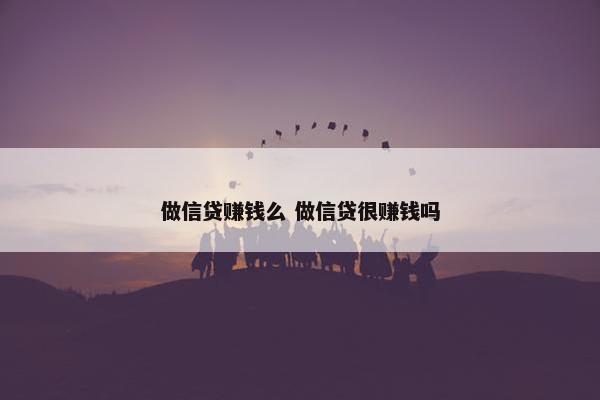 做信贷赚钱么 做信贷很赚钱吗