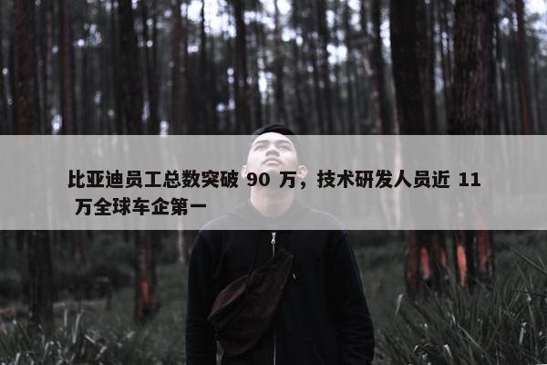 比亚迪员工总数突破 90 万，技术研发人员近 11 万全球车企第一