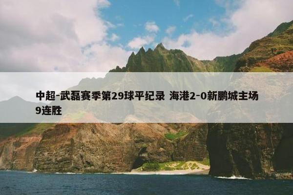 中超-武磊赛季第29球平纪录 海港2-0新鹏城主场9连胜