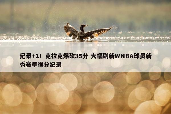 纪录+1！克拉克爆砍35分 大幅刷新WNBA球员新秀赛季得分纪录