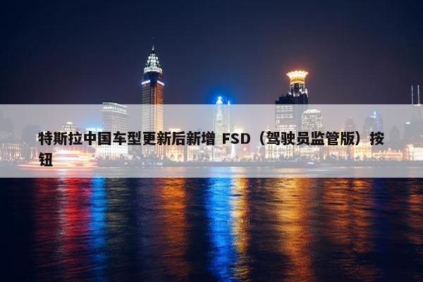 特斯拉中国车型更新后新增 FSD（驾驶员监管版）按钮