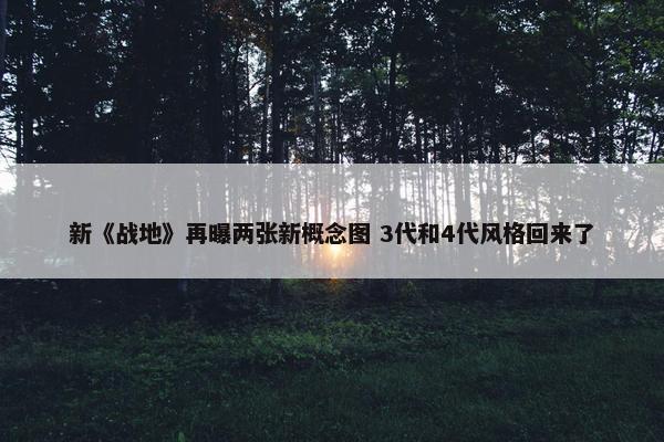 新《战地》再曝两张新概念图 3代和4代风格回来了