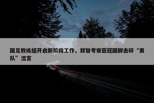 国足教练组开启新阶段工作，郑智考察亚冠国脚击碎“离队”流言