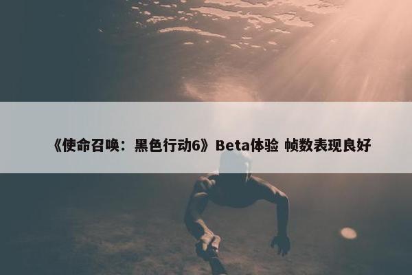 《使命召唤：黑色行动6》Beta体验 帧数表现良好