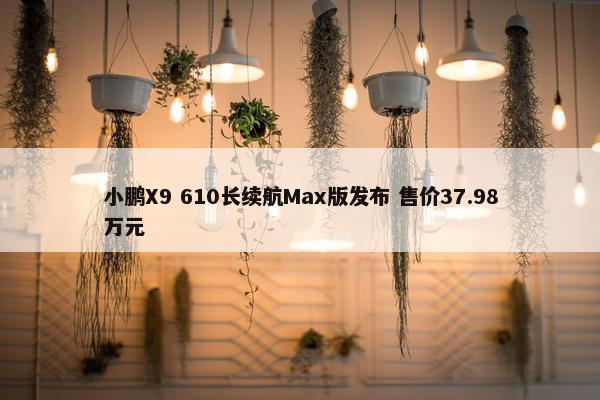 小鹏X9 610长续航Max版发布 售价37.98万元