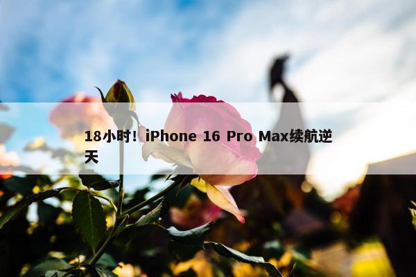 18小时！iPhone 16 Pro Max续航逆天