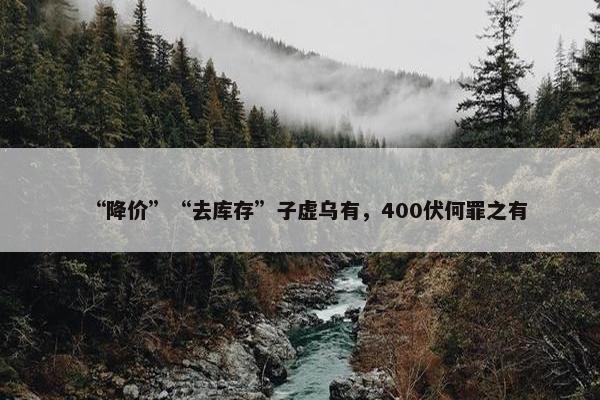 “降价”“去库存”子虚乌有，400伏何罪之有