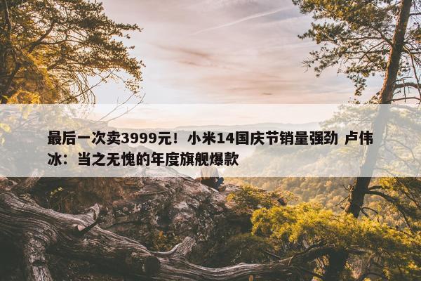 最后一次卖3999元！小米14国庆节销量强劲 卢伟冰：当之无愧的年度旗舰爆款