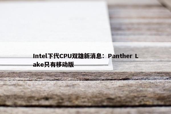 Intel下代CPU双雄新消息：Panther Lake只有移动版