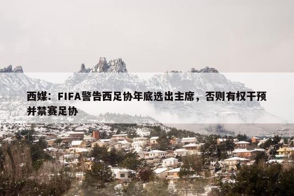 西媒：FIFA警告西足协年底选出主席，否则有权干预并禁赛足协