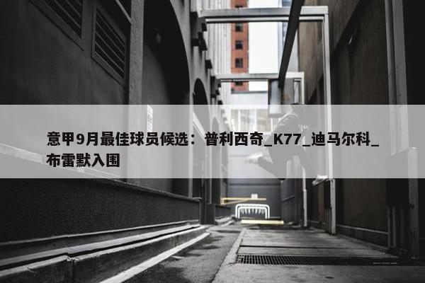 意甲9月最佳球员候选：普利西奇_K77_迪马尔科_布雷默入围