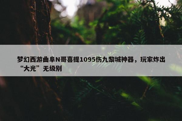 梦幻西游曲阜N哥喜提1095伤九黎城神器，玩家炸出“大光”无级别