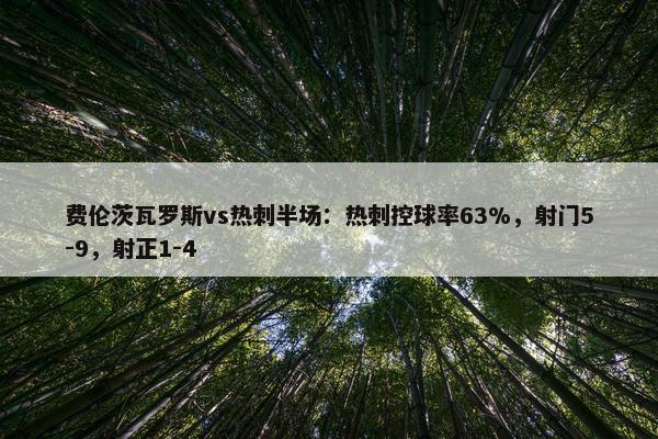 费伦茨瓦罗斯vs热刺半场：热刺控球率63%，射门5-9，射正1-4