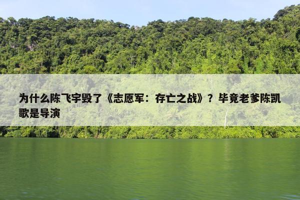 为什么陈飞宇毁了《志愿军：存亡之战》？毕竟老爹陈凯歌是导演